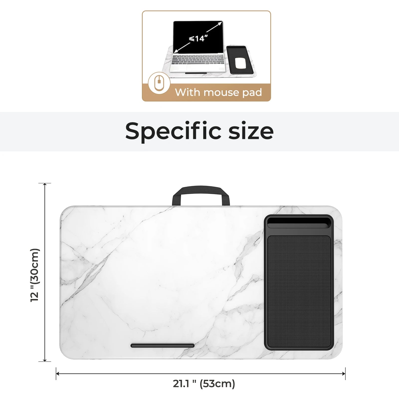 Lap Desk  Pro Mouse Pad and Phone Holder 21.1x12inch Anti-Slip Strip PORTABLE LIGHTWEIGHT
