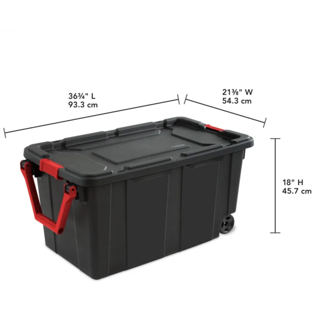 4-Pack 40 Gallon Storage Boxes, Heavy-Duty  Bins w/Lids and Wheels