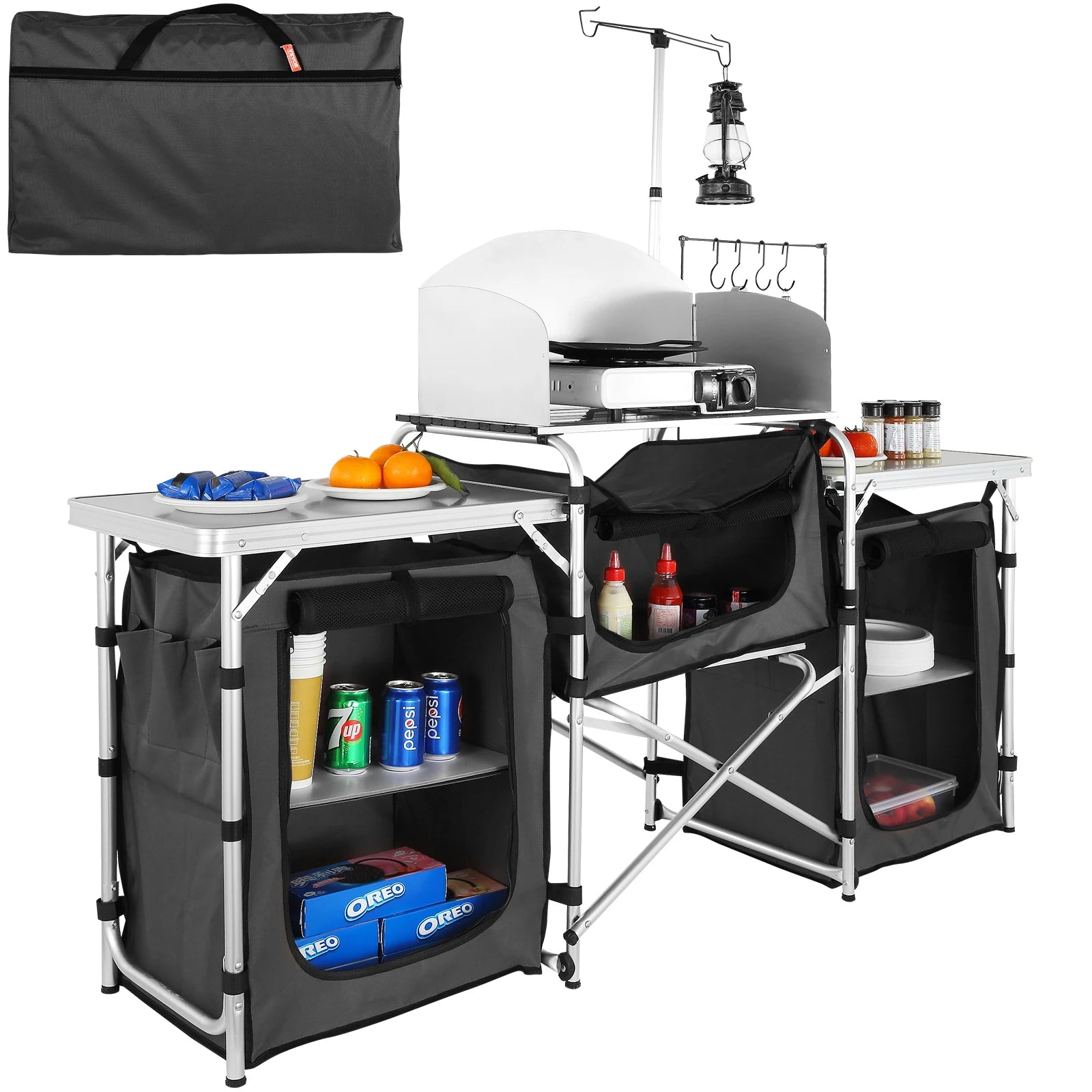 Camping Outdoor Kitchen Table Cabinet Foldable