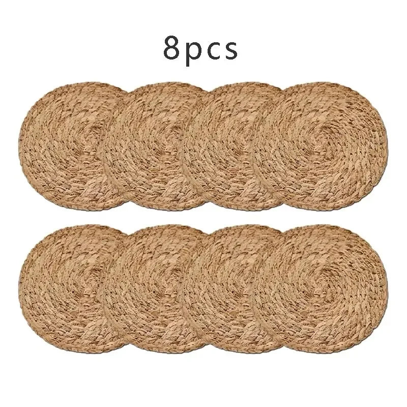 Round Heat Insulation Mats Natural Woven