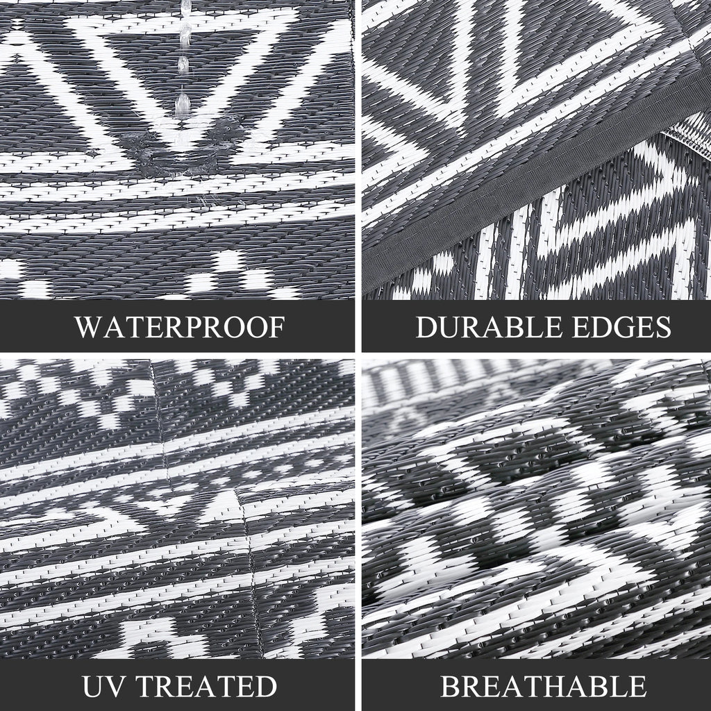 Waterproof Reversible Patio Rug Outside Camping Rug
