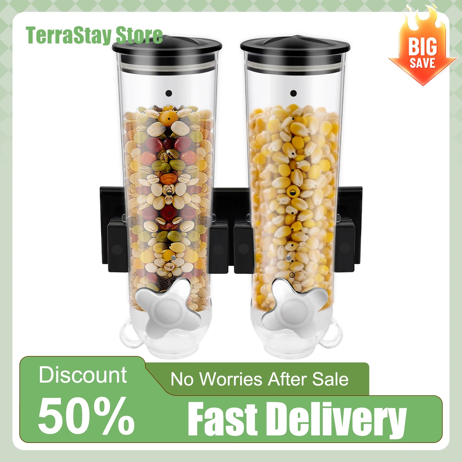 Cereal Dispenser with Cup Wall Holder Screw Set