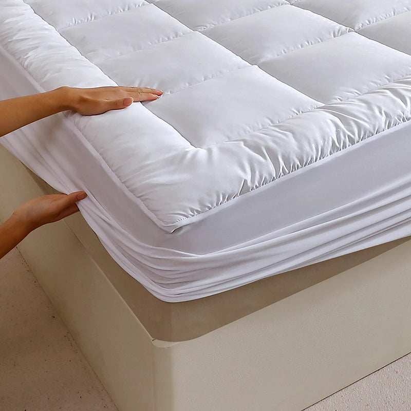 1 Piece Twin Full Queen King 360gsm White Quilted Thin Mattress Pad