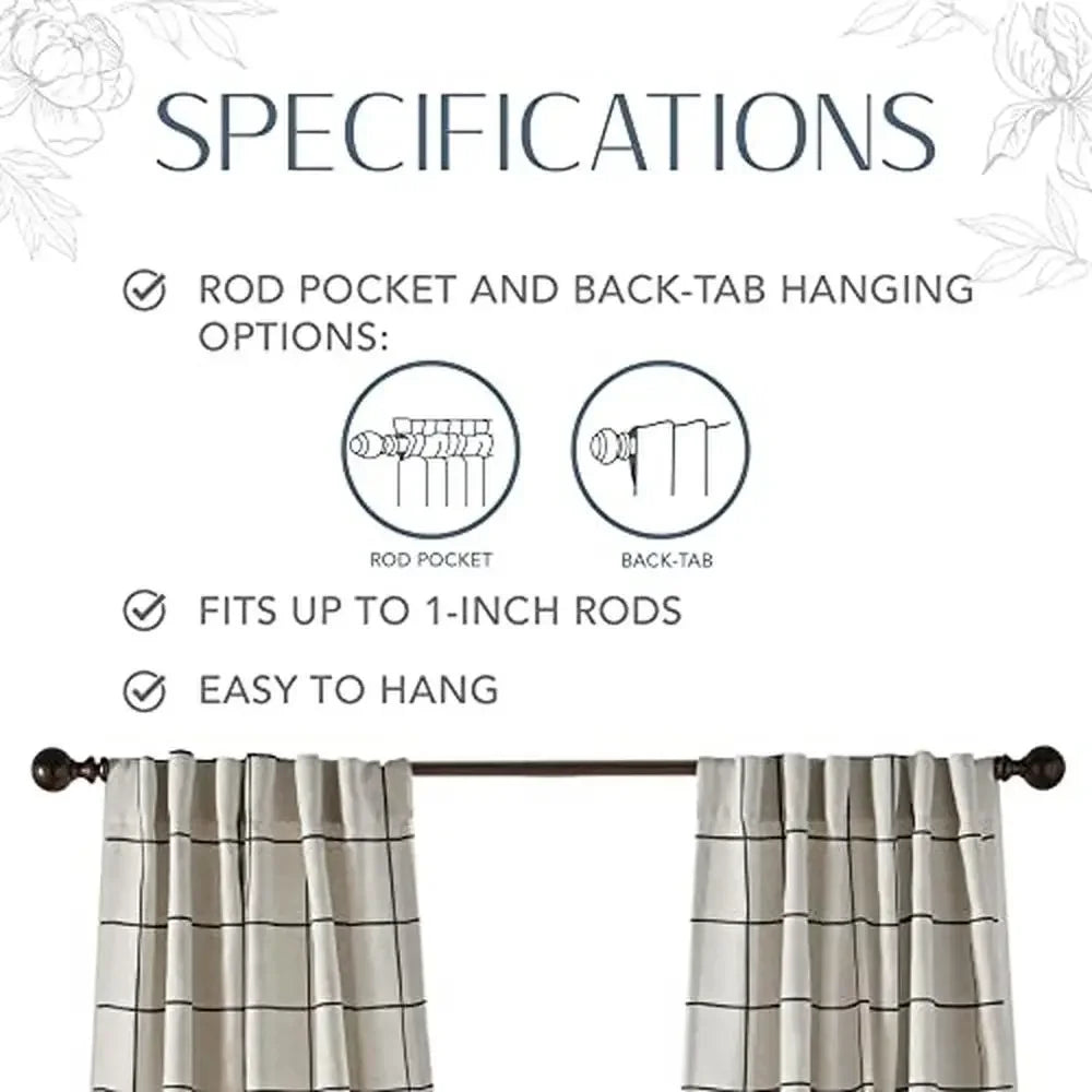 Brighton Plaid Blackout Window Curtain Rustic Farmhouse Style Panel