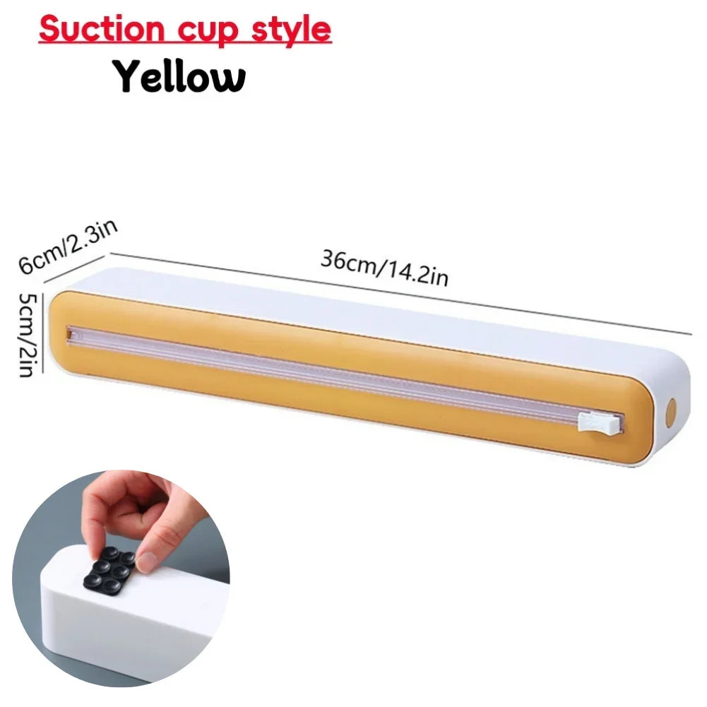 Foil and Plastic Wrap Organizer Refillable Food Cling Film Dispenser