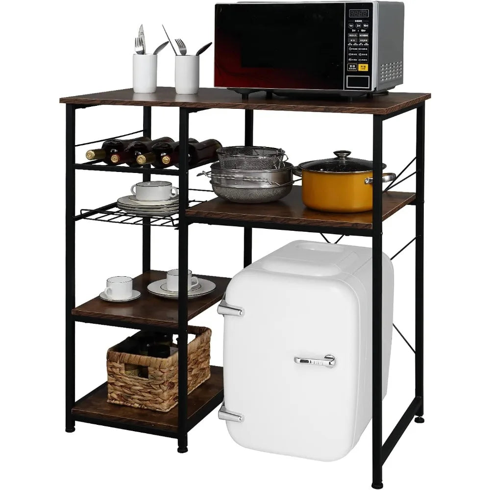 Bakers Racks for Kitchens with Storage Mini Fridge Stand