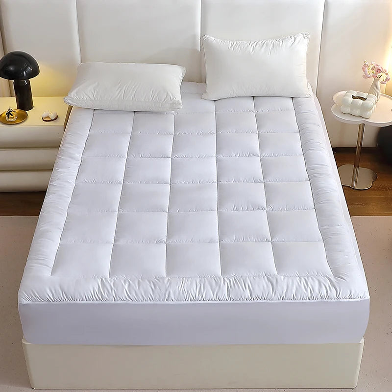 1 Piece Twin Full Queen King 360gsm White Quilted Thin Mattress Pad