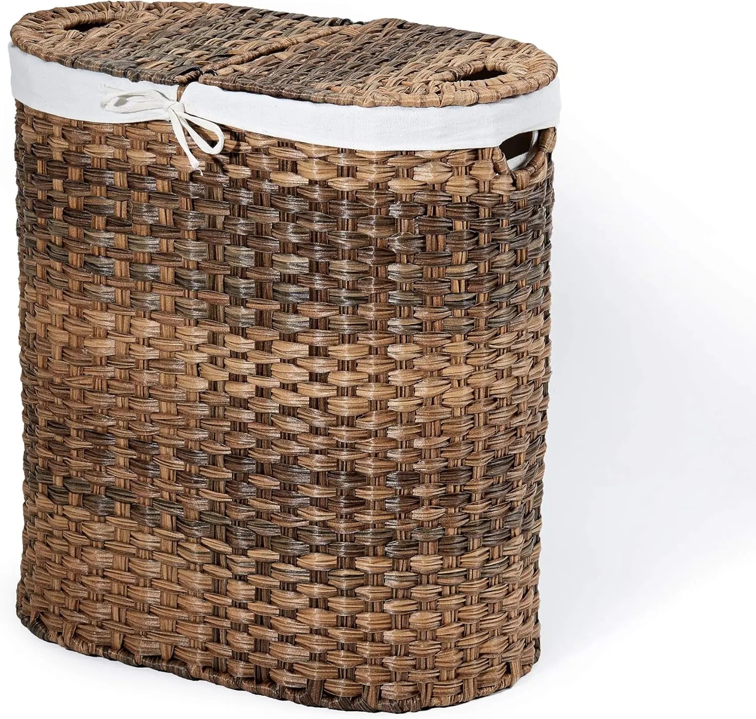 Handwoven Portable Laundry Bin Basket with Carrying Handles