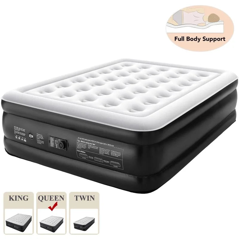 Ophanie Queen Air Mattress,  Puncture-Resistant, Quick Inflation/Deflation