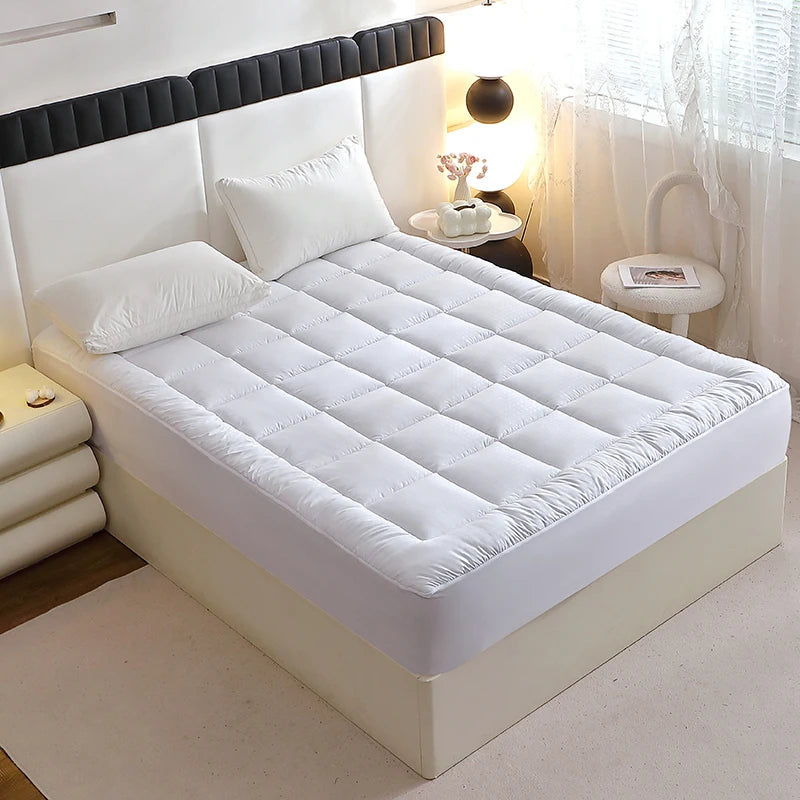 1 Piece Twin Full Queen King 360gsm White Quilted Thin Mattress Pad