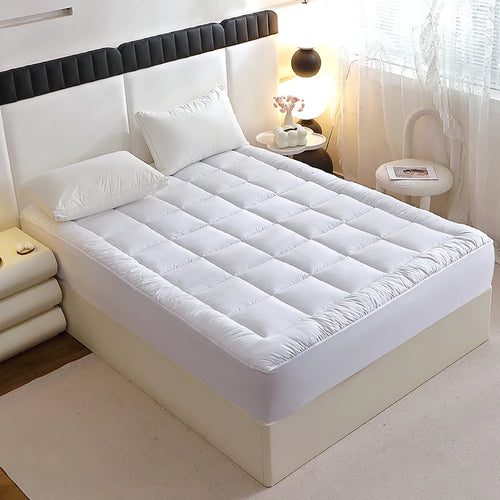 1 Piece Twin Full Queen King 360gsm White Quilted Thin Mattress Pad