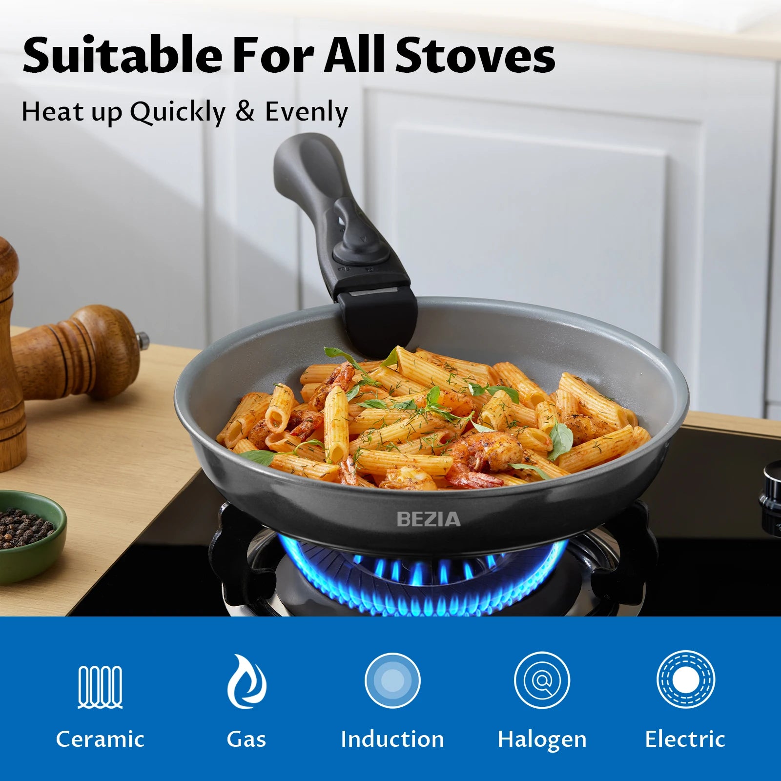 Induction Cookware with Healthy Ceramic Coating, Nonstick Pots and Pans Set