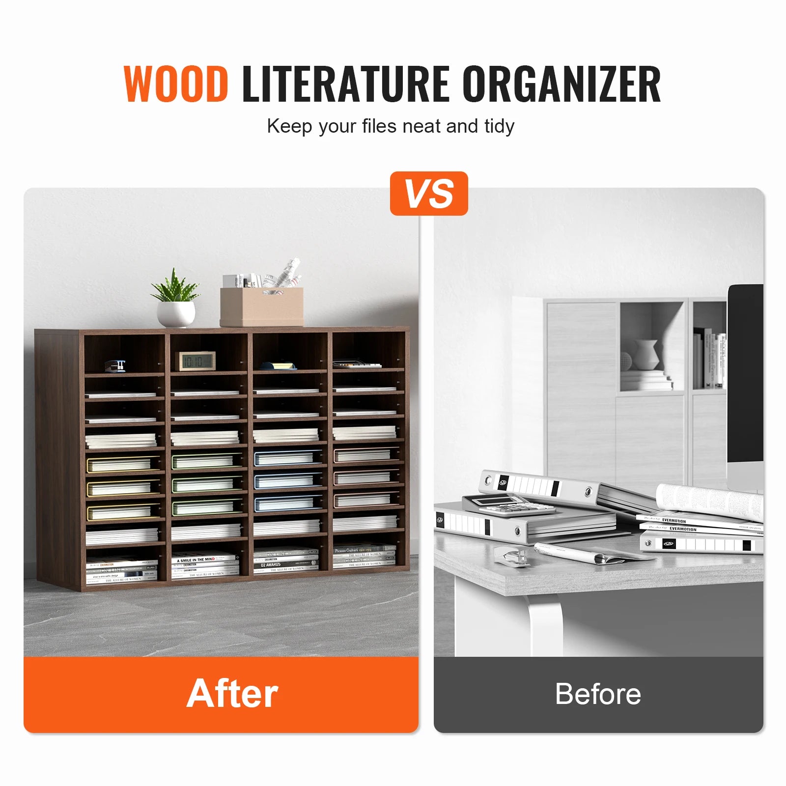 Literature Organizers 5/12/24/36 Compartments Office Mailbox w/ Adjustable Shelves