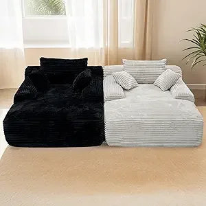 Boneless Couch Deep Seat with 3 Pillows