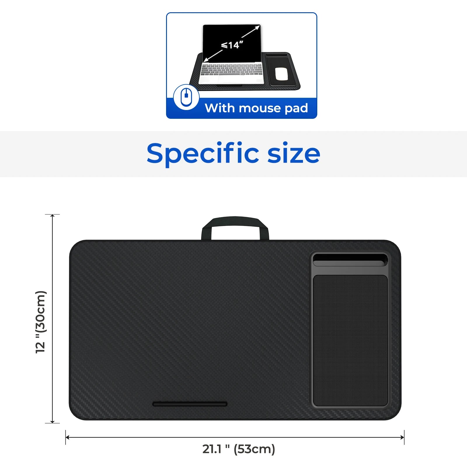 Lap Desk  Pro Mouse Pad and Phone Holder 21.1x12inch Anti-Slip Strip PORTABLE LIGHTWEIGHT