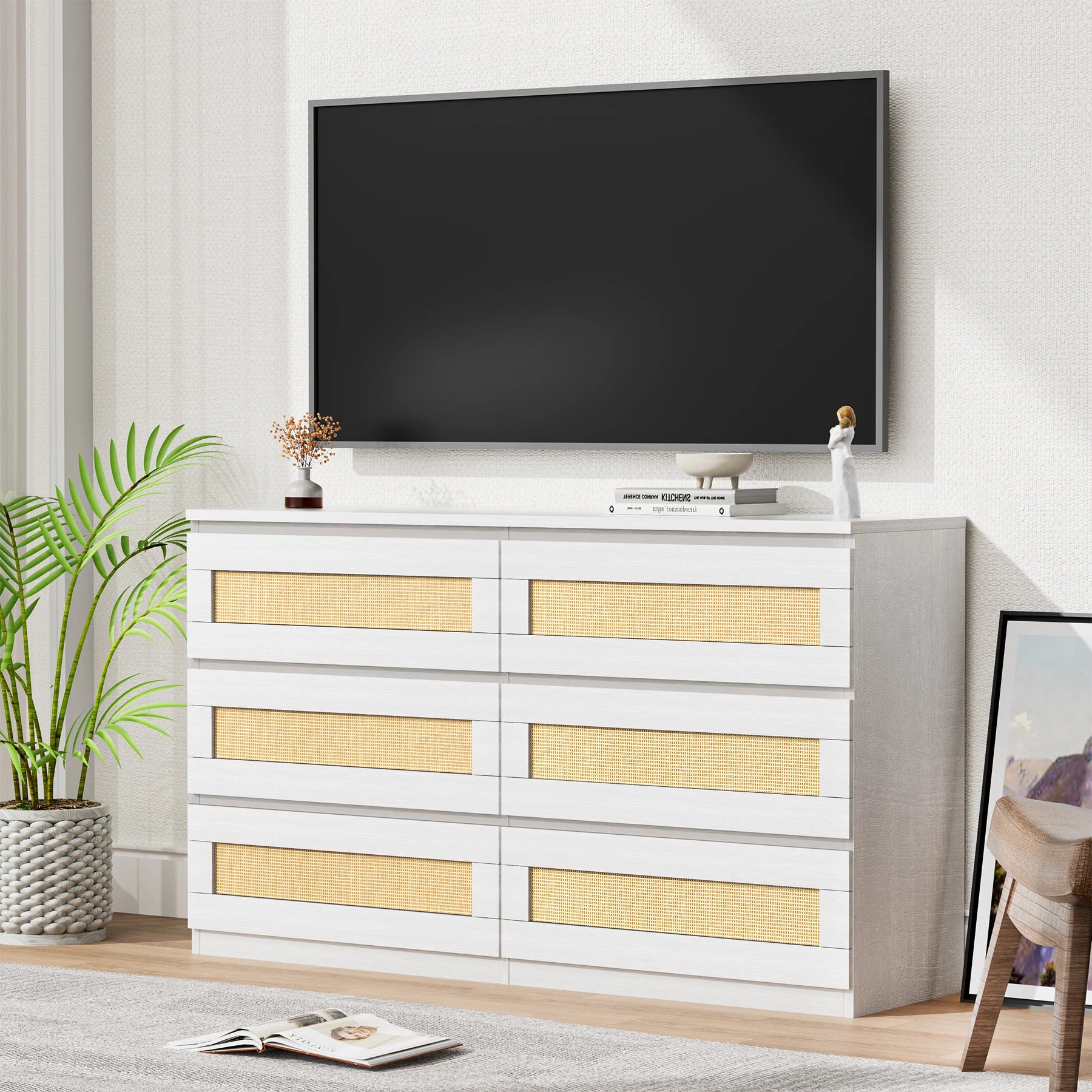 Modern Wide Chest of Drawers with Anti-Tip Kit