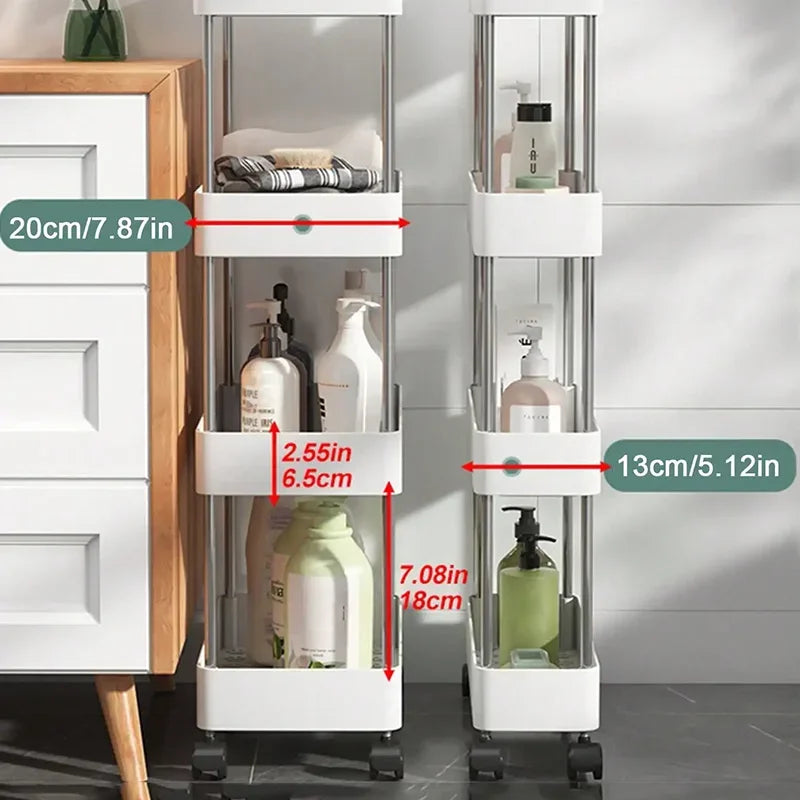 Rolling Utility Cart Storage Shelf  Slide Organizer