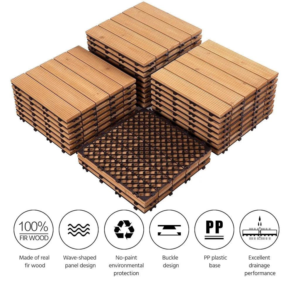 27PCS Interlocking Patio Deck Tiles Outdoor Flooring