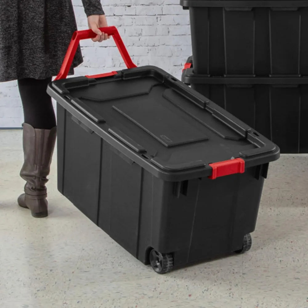 4-Pack 40 Gallon Storage Boxes, Heavy-Duty  Bins w/Lids and Wheels