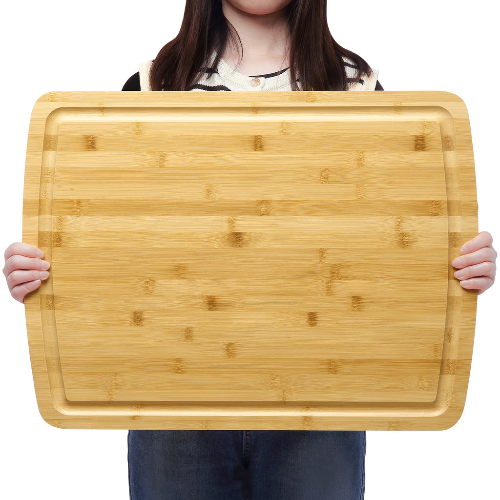 24" x 18" Extra Large Serving Trays With Juices Groove, Turkey Carving Board