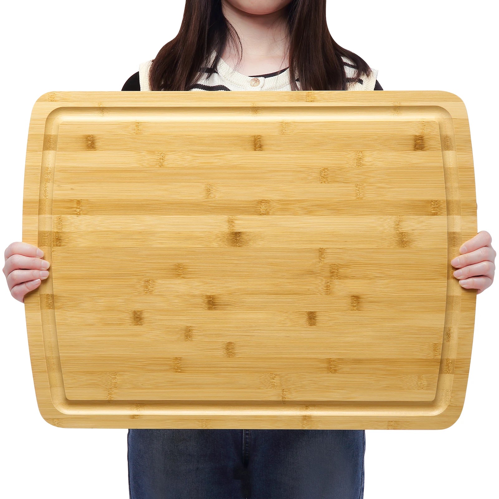 24" x 18" Extra Large Serving Trays With Juices Groove, Turkey Carving Board