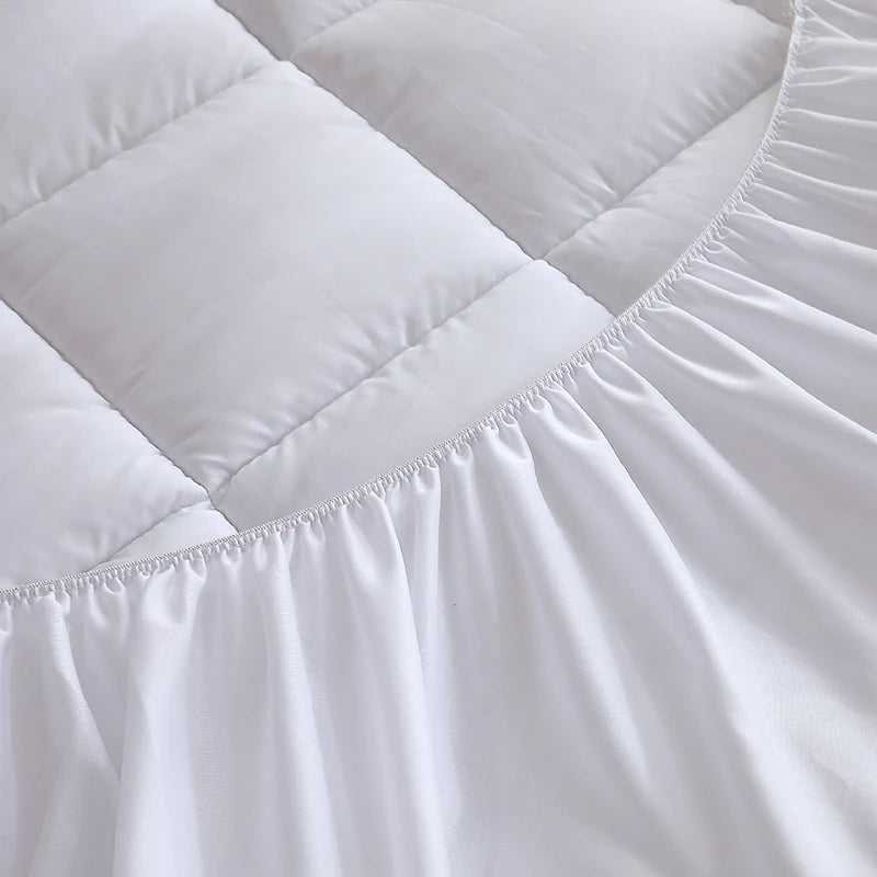 1 Piece Twin Full Queen King 360gsm White Quilted Thin Mattress Pad