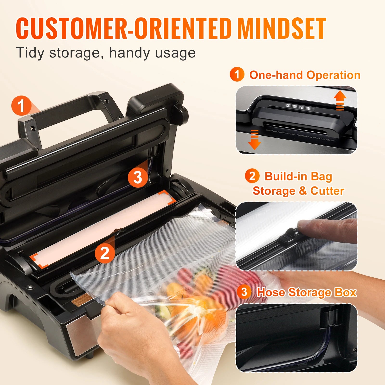 130W Vacuum Sealer Food Packaging Machine