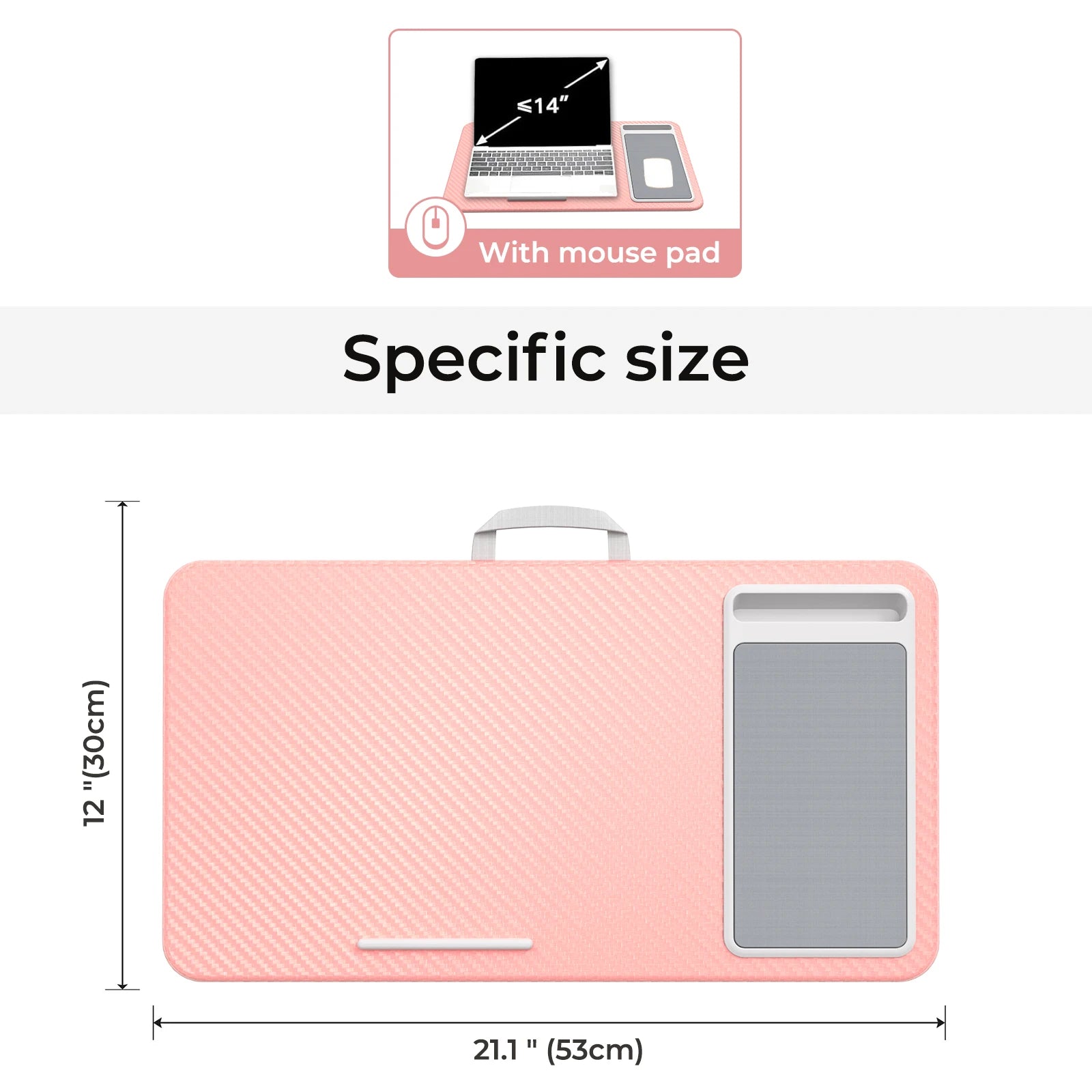 Lap Desk  Pro Mouse Pad and Phone Holder 21.1x12inch Anti-Slip Strip PORTABLE LIGHTWEIGHT
