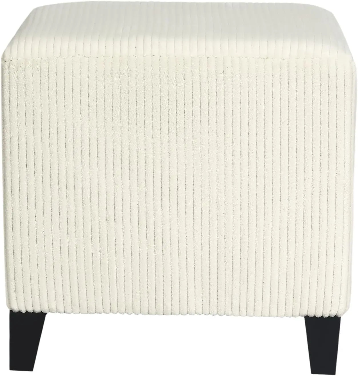 Square Ottoman Fabric Cube Foot Rest Stool with Wooden Legs