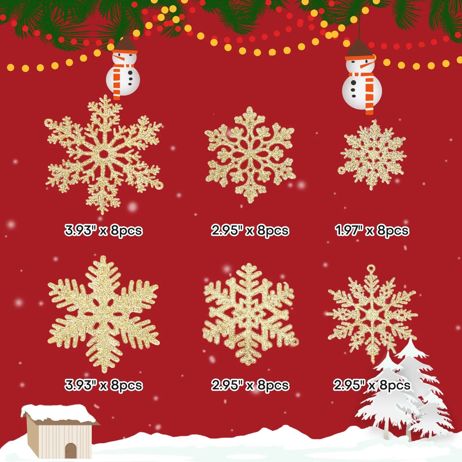 48pcs Snowflakes-Christmas Tree Decoration