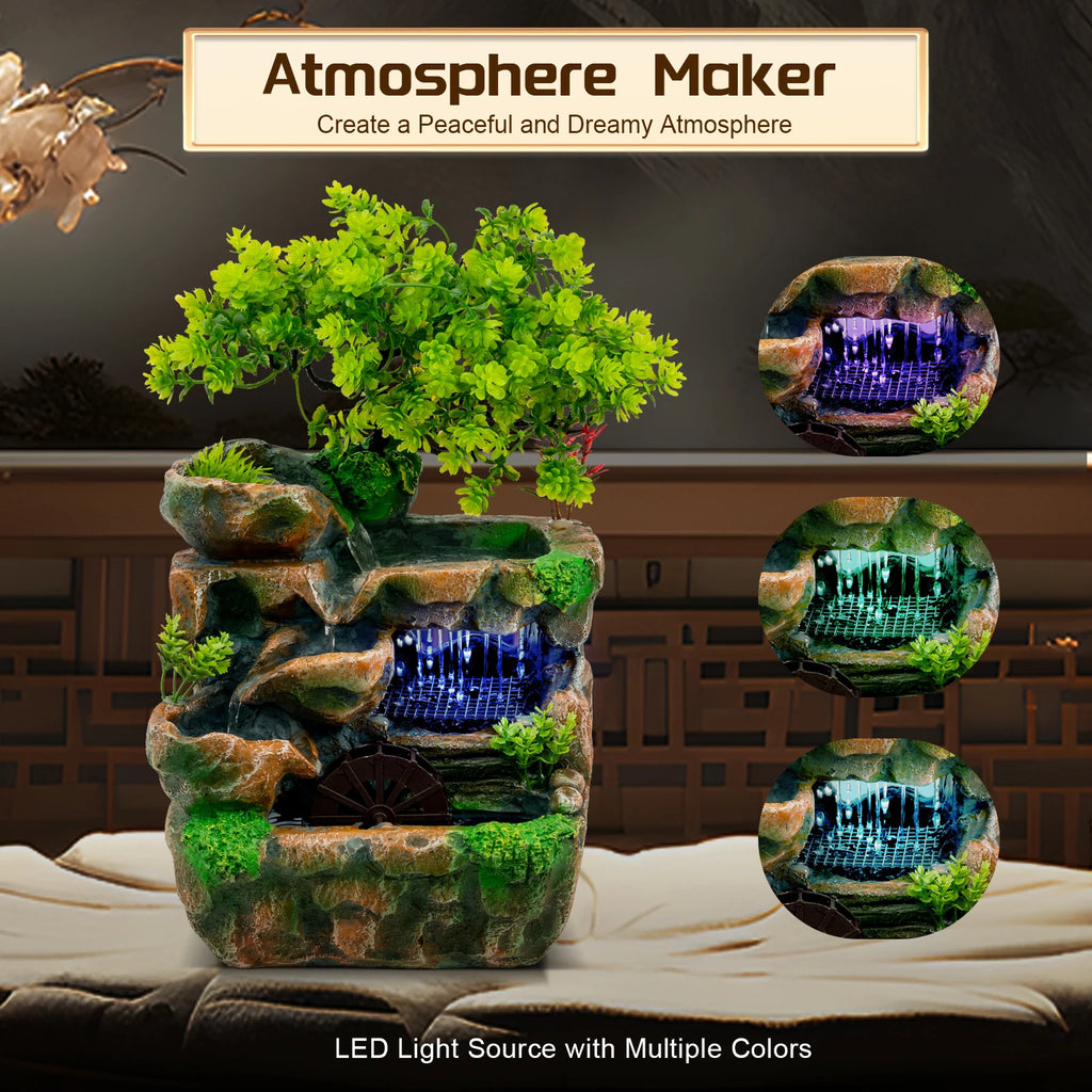 Resin Fountain Ornament w/ LED Light