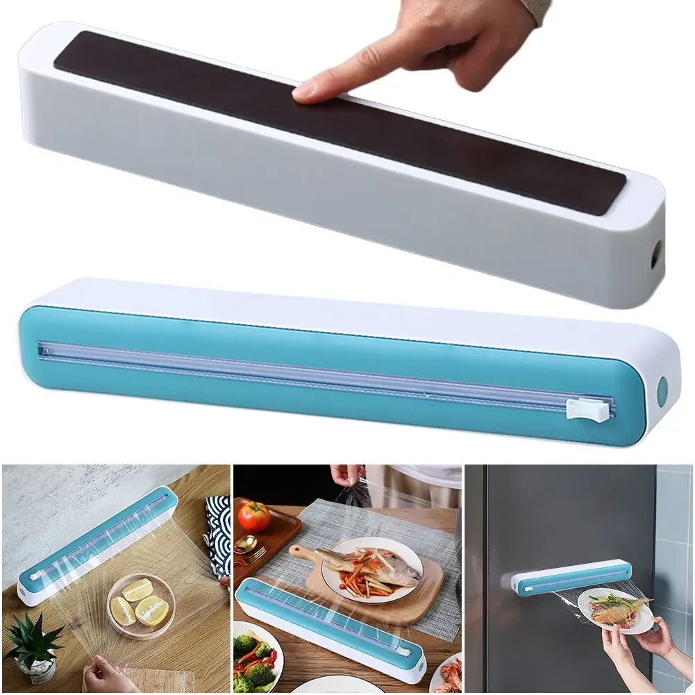 Foil and Plastic Wrap Organizer Refillable Food Cling Film Dispenser