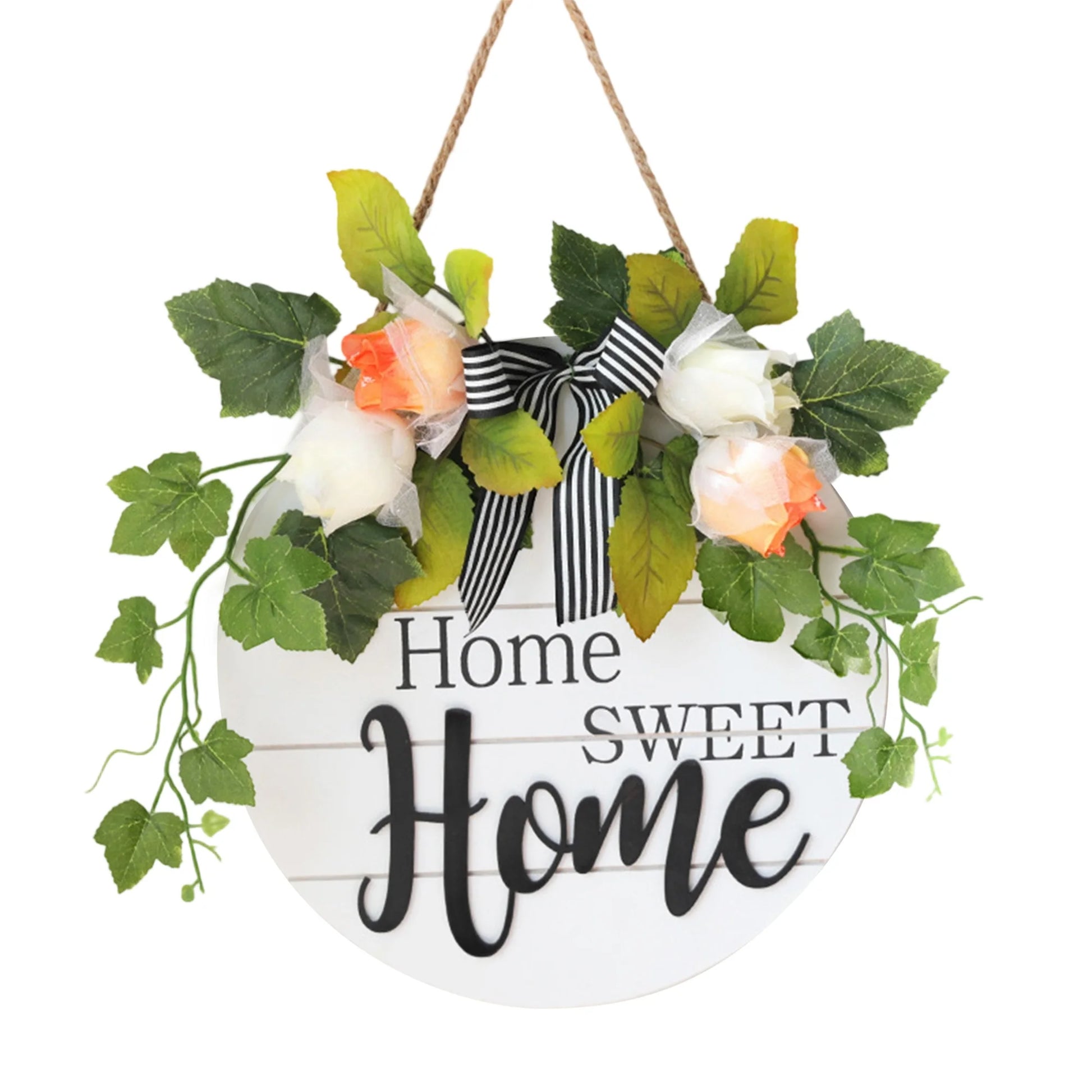 Rustic Wooden Welcome Sign Round Plaque