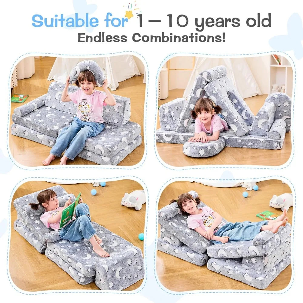 Modular Play Couch, Sectional Sofa, Convertible Foam & Floor