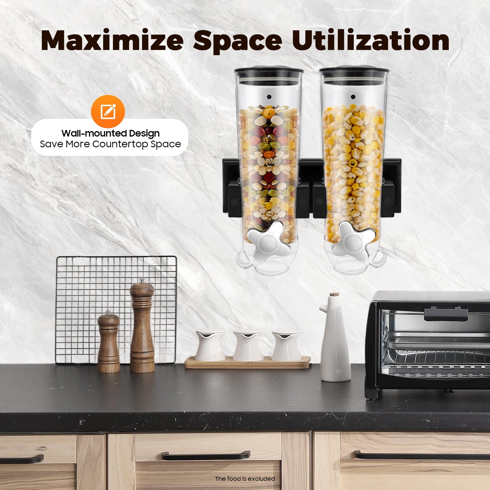 Cereal Dispenser with Cup Wall Holder Screw Set