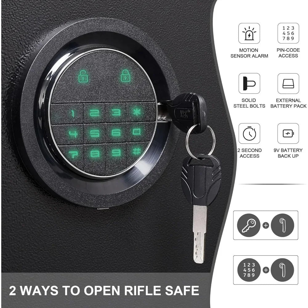 5-Gun Capacity Safe with Drawer And Removable Shelf