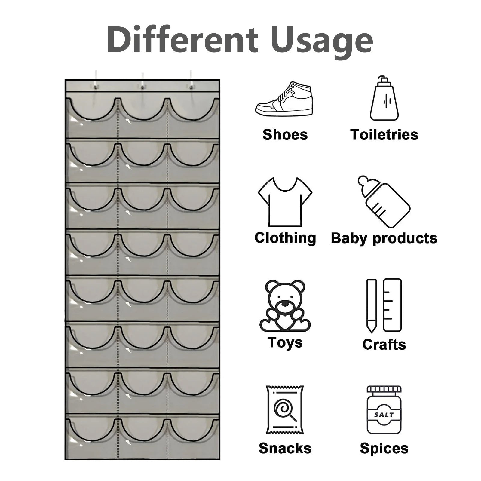 24 Pockets Hat Organizer Door Hanging Holder