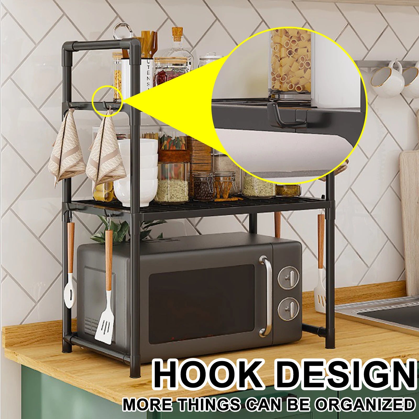 Microwave Shelf Kitchen Storage Rack Organizer