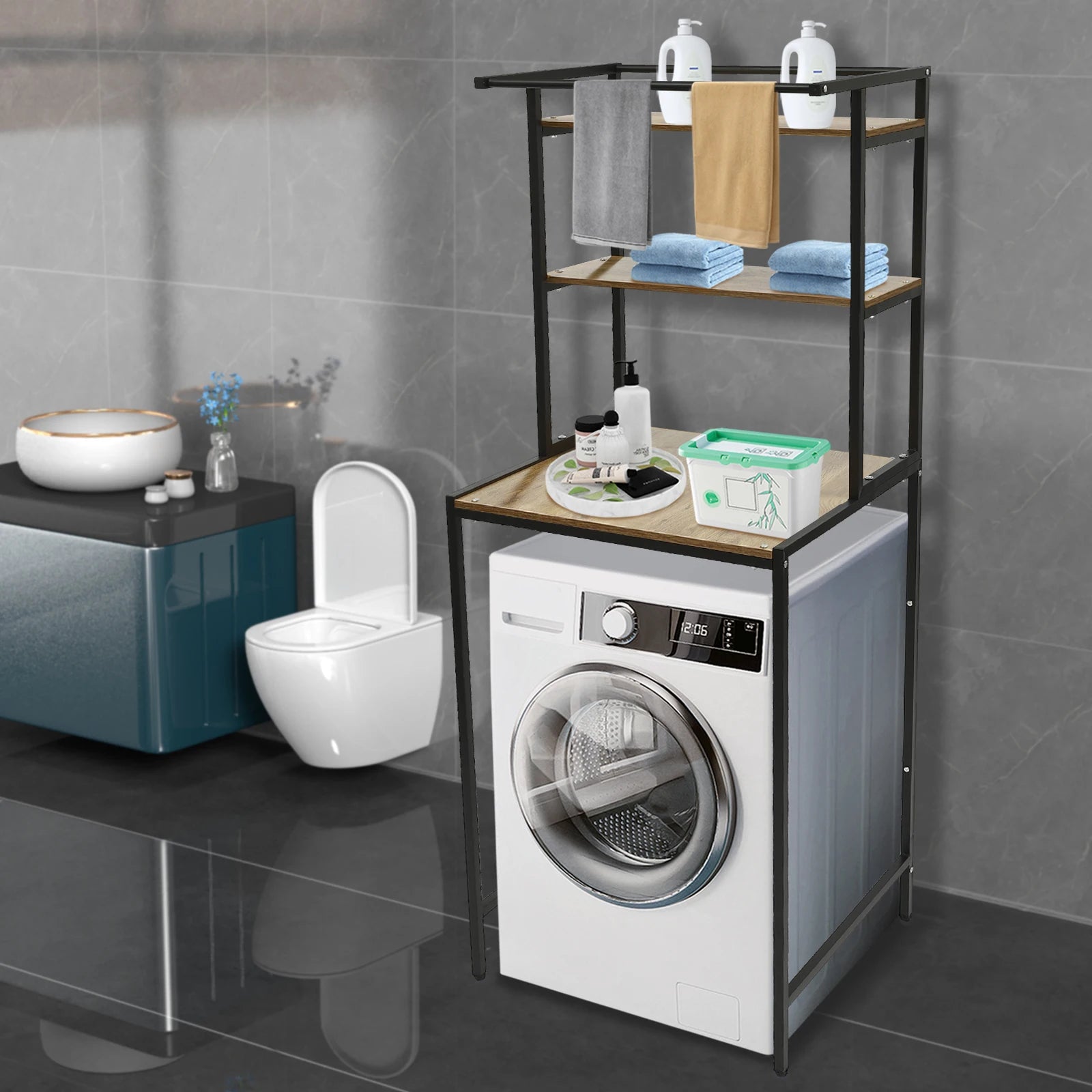 Three-tier  Washer And Dryer Storage Rack