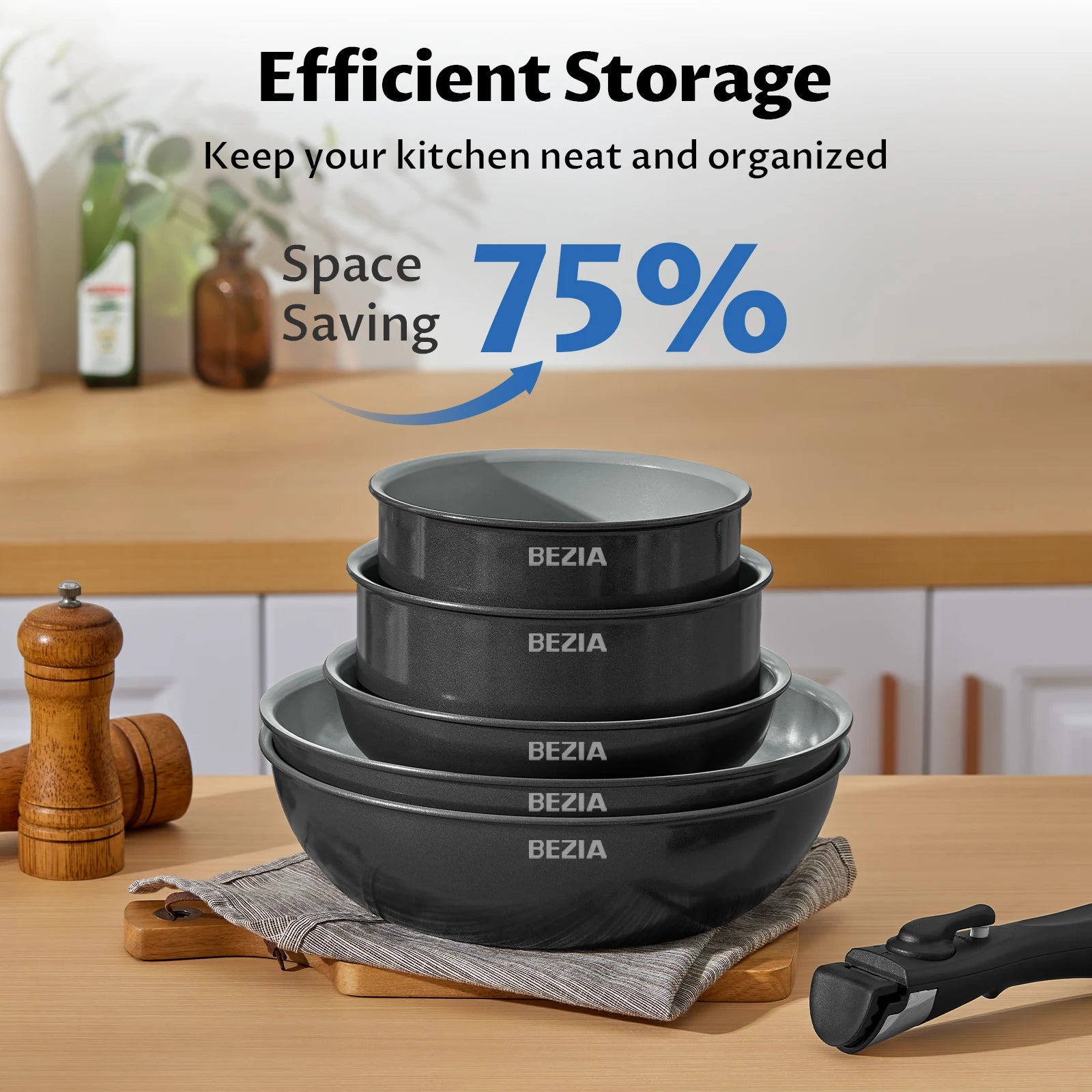 Induction Cookware with Healthy Ceramic Coating, Nonstick Pots and Pans Set