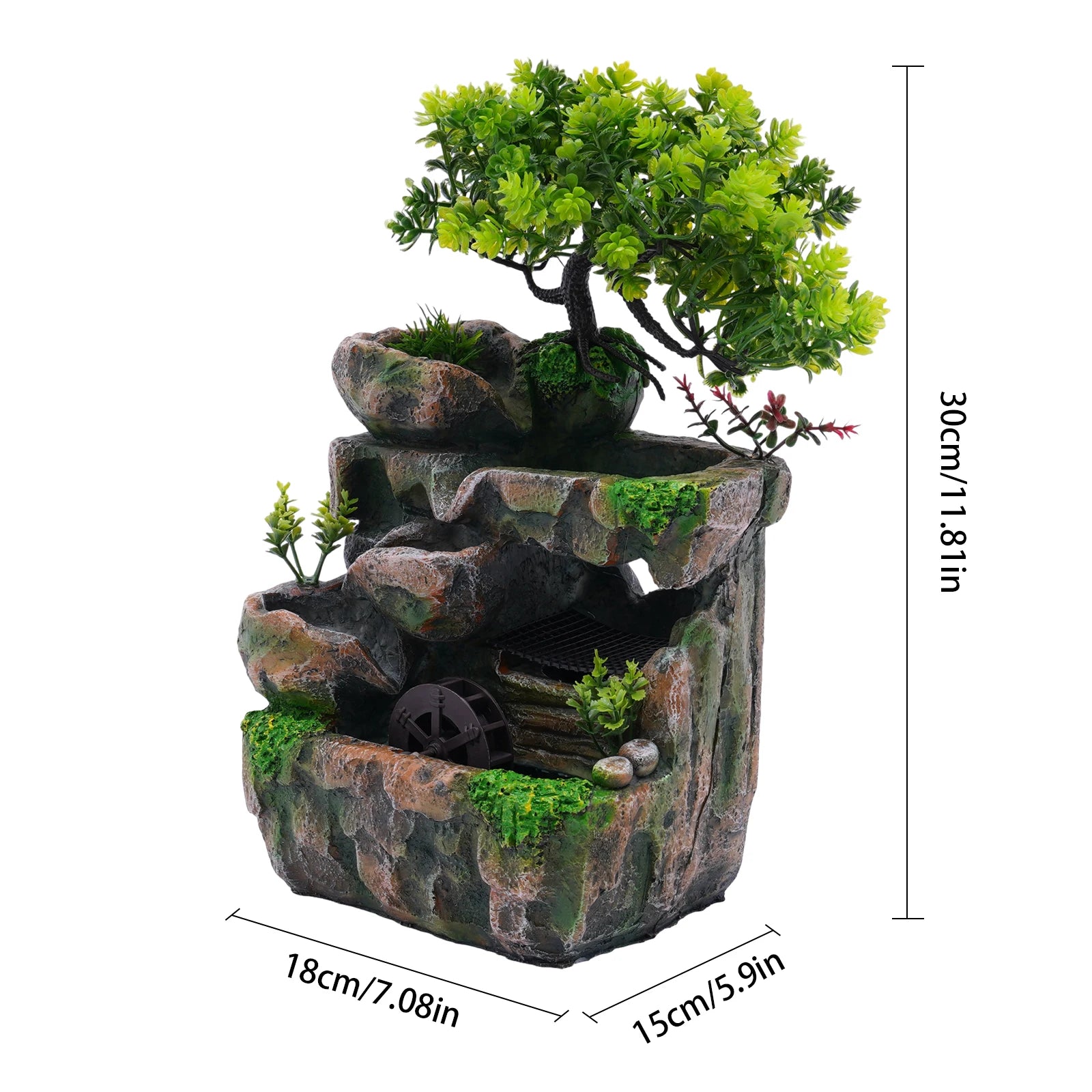 Resin Fountain Ornament w/ LED Light