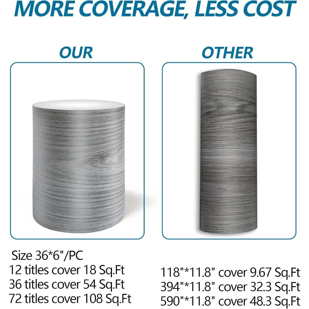 54 Sq.Ft , Waterproof Peel&Stick Floor Tile, Self-Adhesive