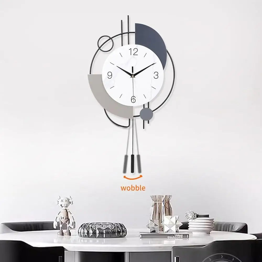 Metal Clock Stylish Art Deco Design Battery Operated