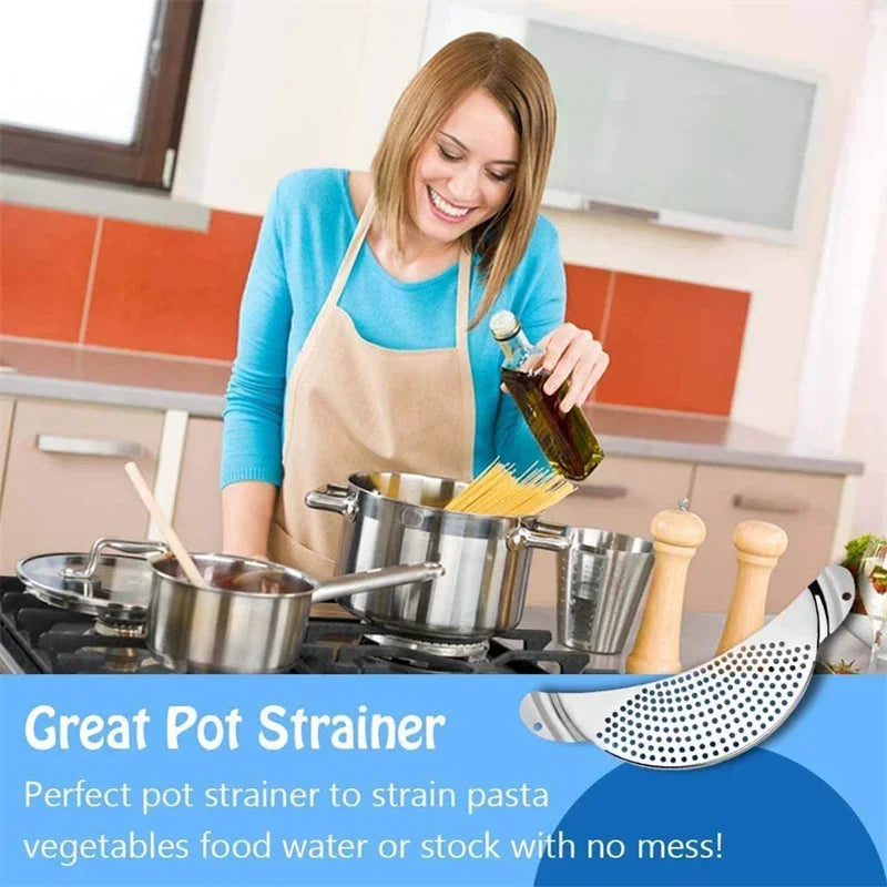 Easy Draining Pot Strainer Stainless Steel