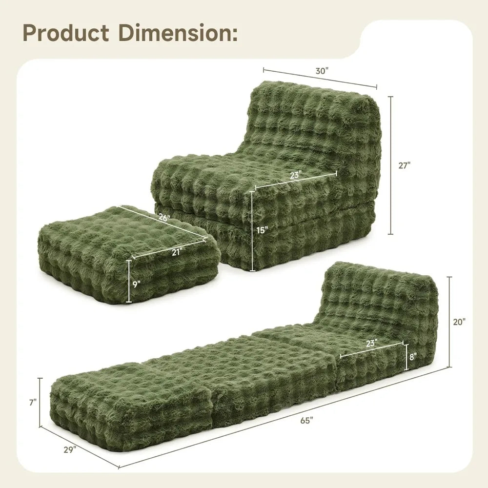 Giant Bean Bag Chair Plush Lazy Floor Sofa