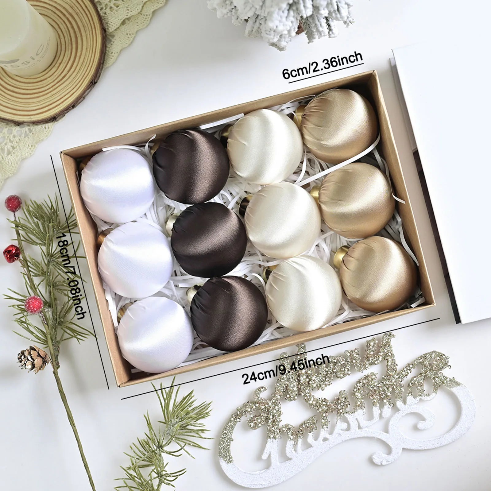 12pcs Christmas Hanging Ball Decorations,