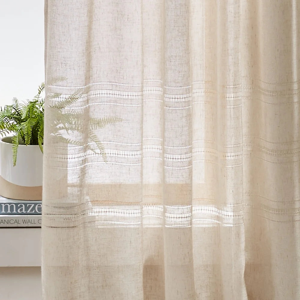 Single Curtain Panel Sheer Lightweight Papyrus Beige Home Décor