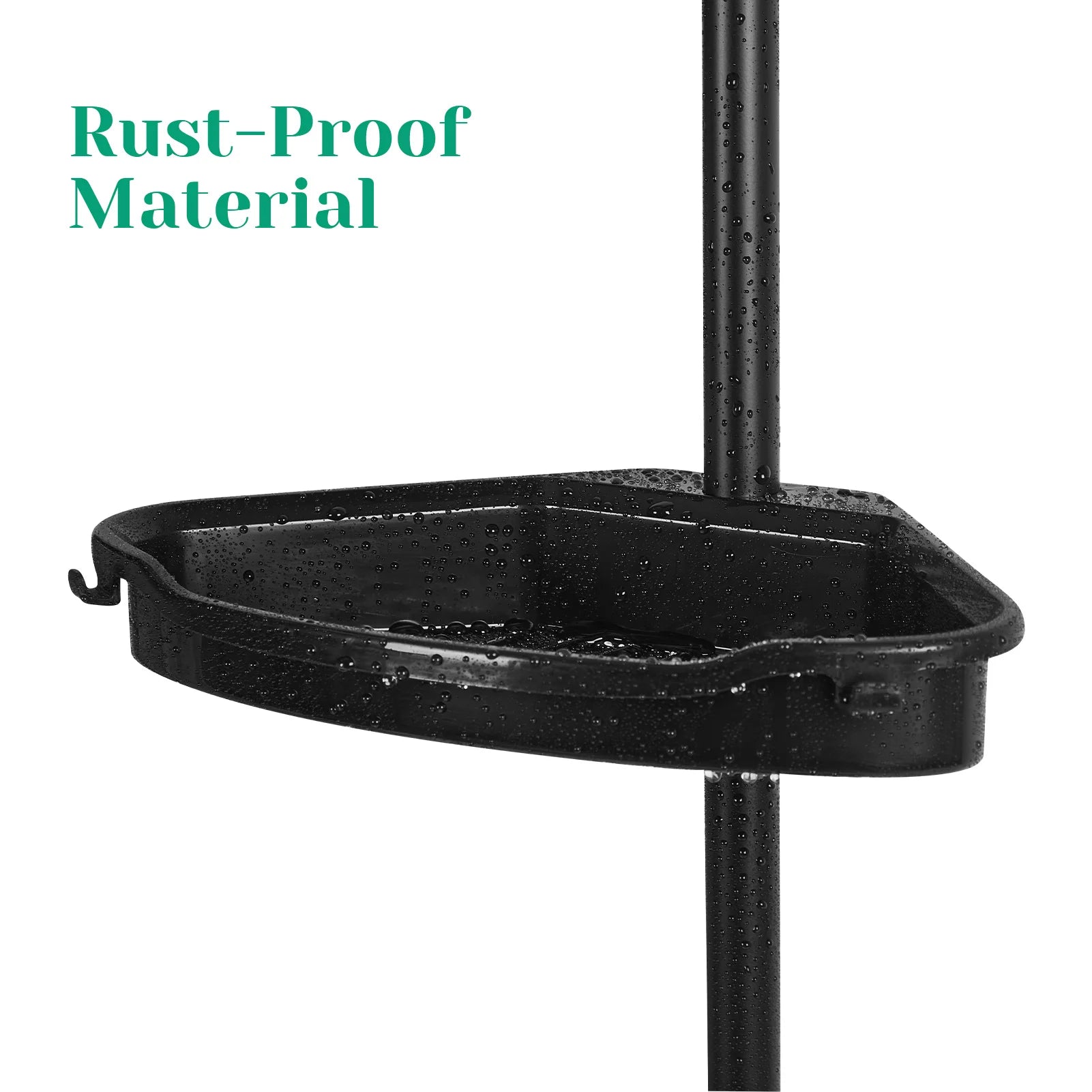 Rustproof Shower Caddy Corner , 4-Tier Adjustable Shelves with Tension Pole